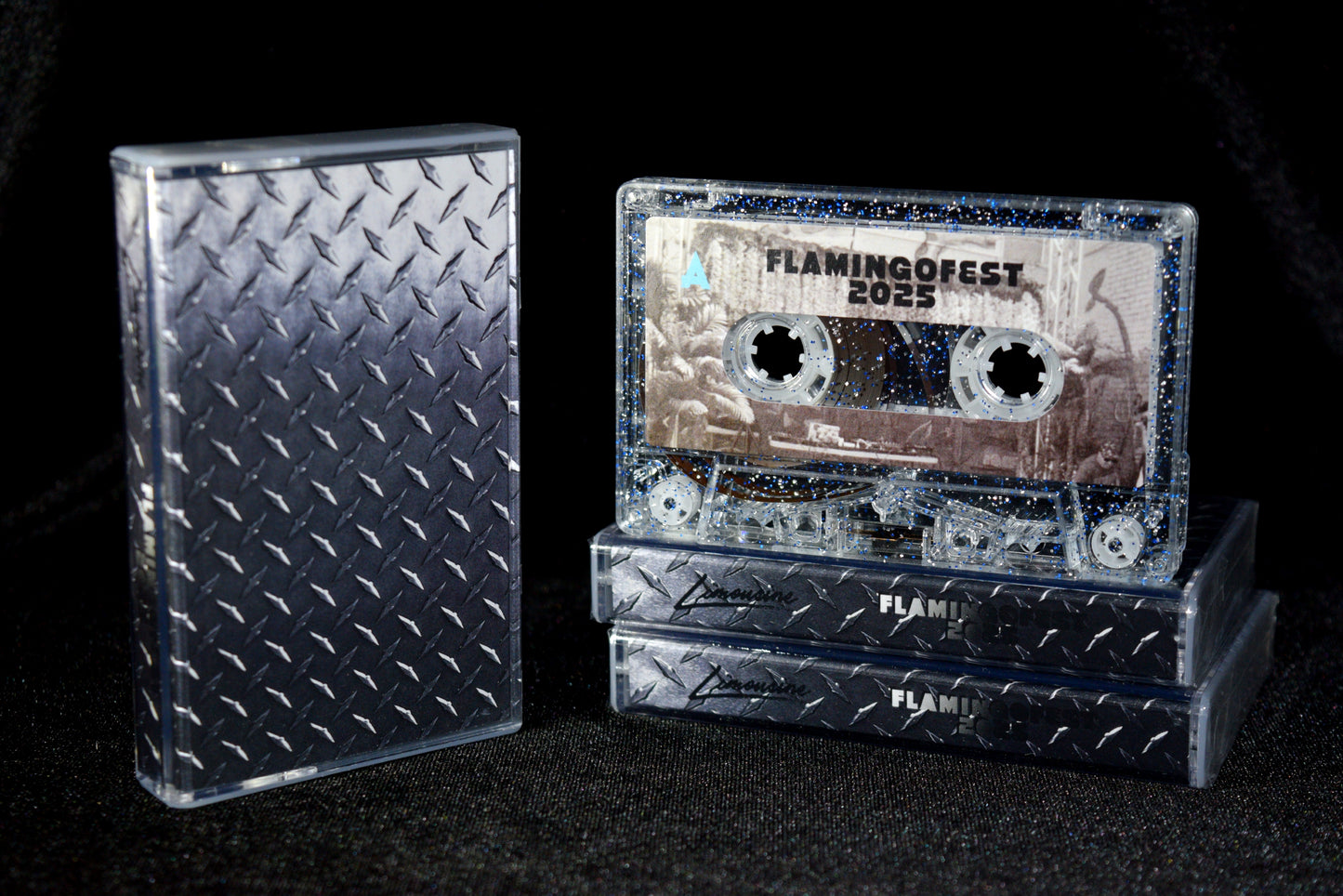 Wrestling Wave Live at FlamingoFest 2025 Limited Silver & Blue Glitter 'Shimmer Pyro' Edition Cassette